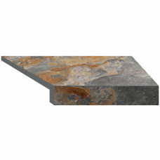 Кутовий Г-подібний елемент бортової плитки Aquaviva Ardesia Loft, 595x345x50(20) мм (правий/45°) фото