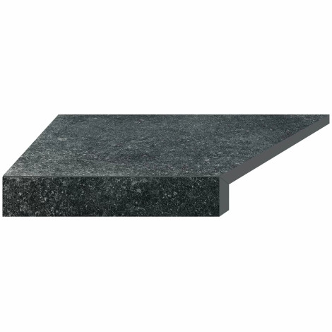 Кутовий Г-подібний елемент бортової плитки Aquaviva Granito Black, 595x345x50(20) мм (лівий/45°) фото
