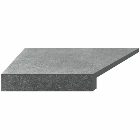 КутовийГ-подібний елемент бортової плитки Aquaviva Granito Gray, 595x345x50(20) мм (лівий/45°) фото