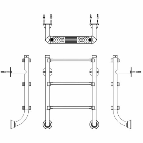 Лестница для бассейна Emaux BHL315-SR (3 ступени), AISI-304  фото №4