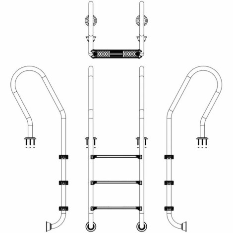 Лестница для бассейна Emaux Mixta SFF315-SR (3 ступени), AISI-304  фото №3