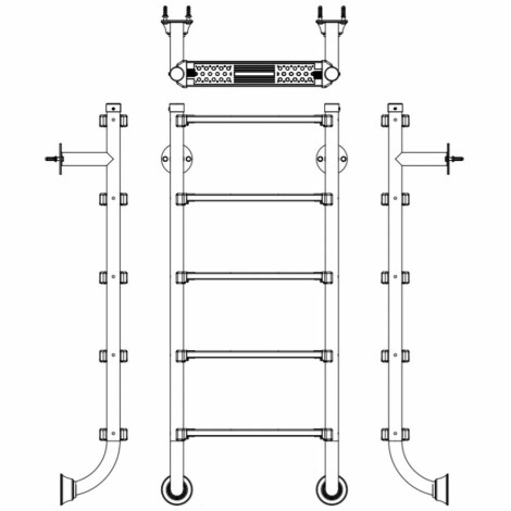 Лестница для бассейна Emaux BHL515-SR (5 ступеней), AISI-304  фото №3