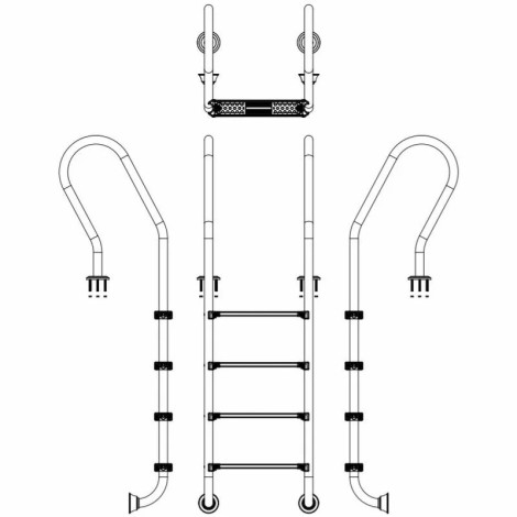 Лестница для бассейна Emaux Mixta SFF415-SR (4 ступени), AISI-304  фото №3