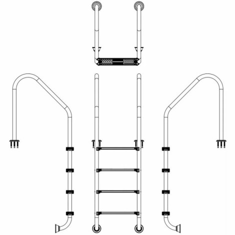 Лестница для бассейна Emaux Standard SLF415-SR (4 ступени), AISI-304  фото №3