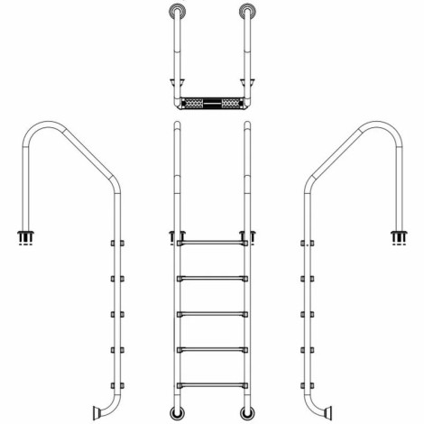 Лестница для бассейна Emaux Standard SLF515-SR (5 ступеней), AISI-304  фото №2