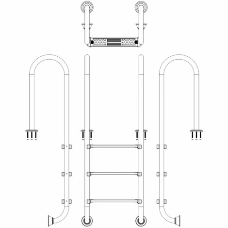 Лестница для бассейна Emaux Muro MUF315-SR (3 ступени), AISI-304  фото №3
