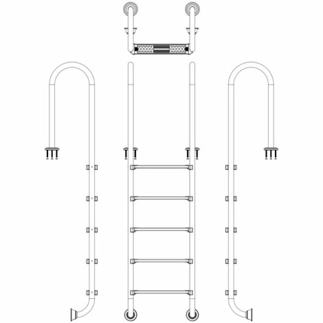 Лестница для бассейна Emaux Muro MUF515-SR (5 ступеней), AISI-304  фото №3