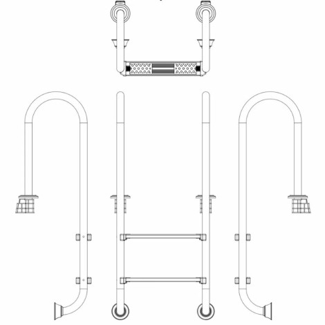 Лестница для бассейна Emaux Muro NMU215-SR (2 ступени), AISI-304  фото №4