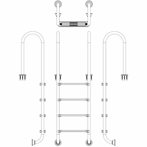 Сходи для басейну Emaux Muro MUF415-SR (4 сходинки), AISI-304  фото №3