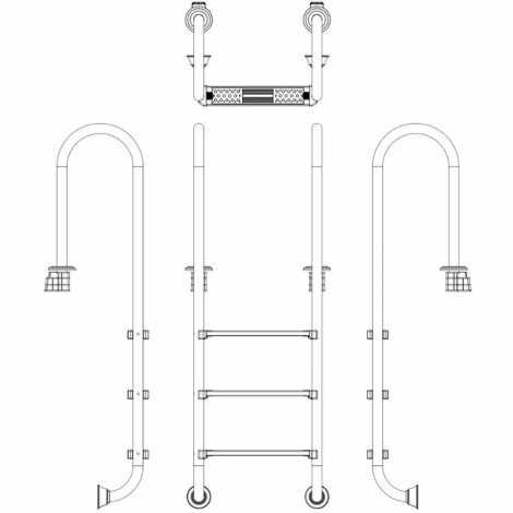 Лестница для бассейна Emaux Muro NMU315-SR (3 cтупени), AISI-316  фото №4