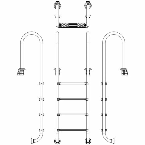 Лестница для бассейна Emaux Muro NMU415-SR (4 ступени), AISI-304  фото №4
