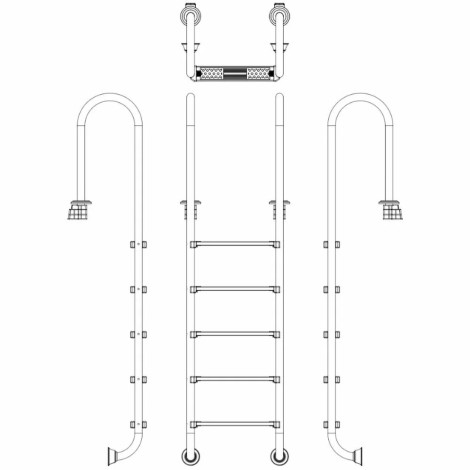 Лестница для бассейна Emaux Muro NMU515-SR (5 ступеней), AISI-304  фото №4