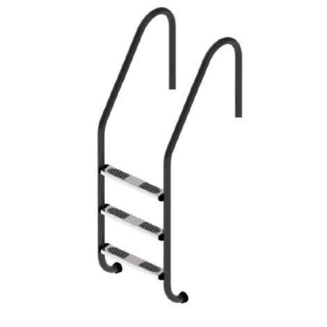 Лестница для бассейна Flexinox Standard Nero (3 ступени), для широкого борта, AISI-316L фото