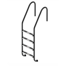 Лестница для бассейна Flexinox Standard Nero (4 ступени), для широкого борта, AISI-316L фото