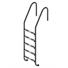 Лестница для бассейна Flexinox Standard Nero (5 ступени), для широкого борта, AISI-316L фото