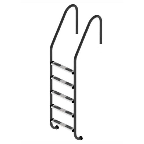 Лестница для бассейна Flexinox Standard Nero (5 ступени), для широкого борта, AISI-316L фото