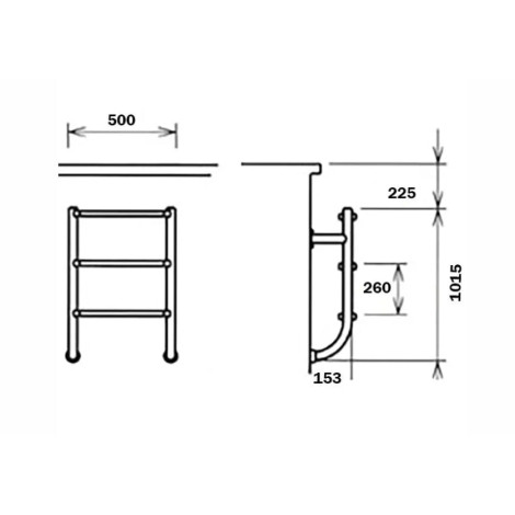 Лестница для бассейна Flexinox Two-Pieces Electropolished (4 ступени), AISI-316L (нижняя часть)  фото №2
