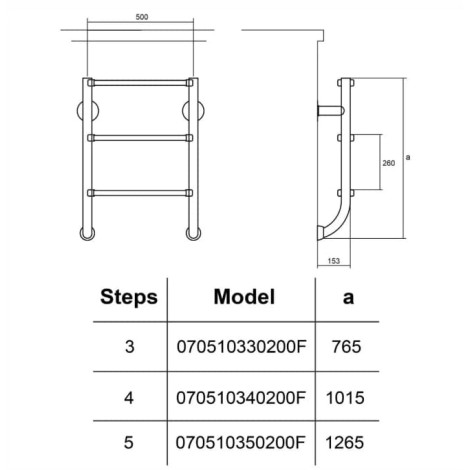 Нижняя часть лестницы для бассейна Hayward IDP4 (4 ступени), из двух частей, AISI-316  фото №2