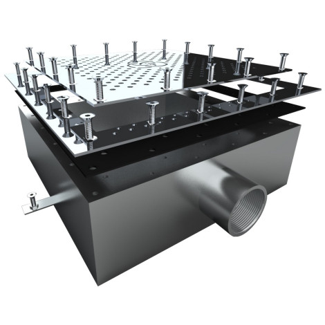 Донний злив під лайнер Aquaviva 2'', AISI 304 (250х250 мм) фото