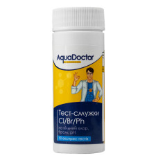 Тест-смужки для басейну AquaDoctor Cl/pH, 50 шт. фото