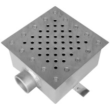 Злив донний Aquaviva AISI 304 (250х250 мм) квадратний, під бетон/лайнер фото