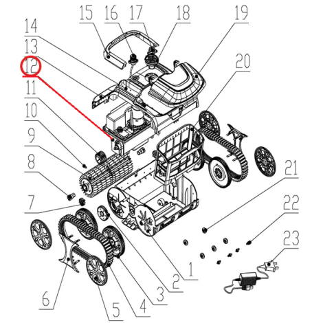 Привідний механізм і акумулятор до пилососа Wybotics WY200, (Driving & battery kit №12) фото