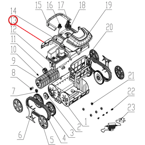 Ущільнювальна коробка для сенсора до пилососа Wybotics WY200, (Sensor seal box №13/WY200) фото
