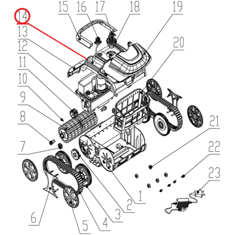 Передня кришка до пилососа Wybotics WY200, (Front cover №14/WY200) фото