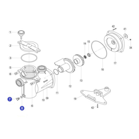 Зливна заглушка насоса OK,NK,KS,KAP Kripsol RKS195.A/ RPUM0007.00R/RBH0000.00R  фото №2