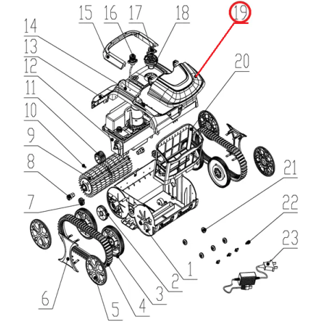 Верхня кришка до пилососа Wybotics WY200, (Top cover №19/WY200) фото