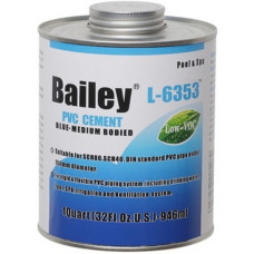 Клей для труб ПВХ Bailey L-6353 118 мл, синій фото