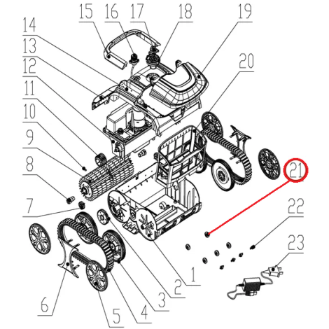 Заднє гальмівне колесо до пилососа Wybotics WY200, (Bottom obstacle wheel №21) фото