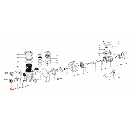 Гайка муфти насоса QP Starpump Pro 63 мм (221120) фото