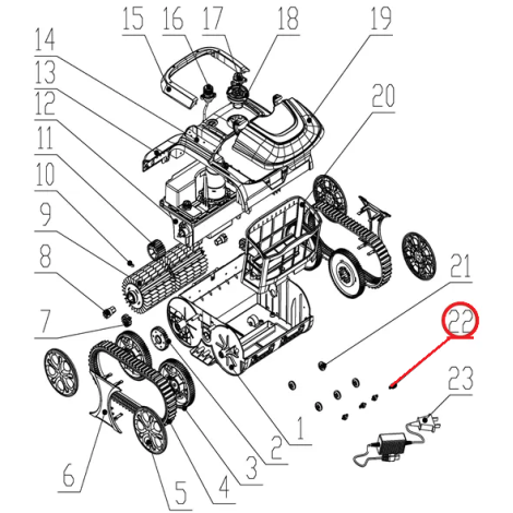Переднє гальмівне колесо до пилососа Wybotics WY200,  (front obstacle wheel №22) фото