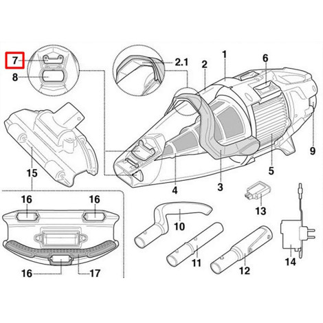 Заслінка клапана зливу води Kokido для пилососа Voltera 75 EV75CBX/EU із сіткою фільтра  фото №2