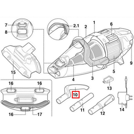 Ручка Kokido для пилососа Voltera EV75CBX  фото №2