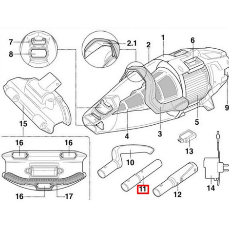 Ручка-конектор Kokido для пилососа Voltera EV55/75  фото №2