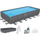 Каркасний басейн Bestway Grey 561KG (732х366х132 см) з пісочним фільтром, тентом та драбиною  фото №1