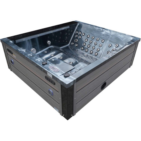 СПА-басейн Aquajoy Venice (215х190х70 см), темний опал, з динаміками та LED-підсвічуванням фото