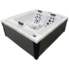 Переливний СПА-басейн Aquajoy Marmaris (230х198х89 см), Сріблясто-білий мармур фото