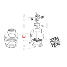Дюзова коробка 89012515 в комплекті з трубою для Emaux MFV17 / 20/24 / 27A / 27 / 31A / 31/35 фото