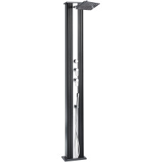 Душ сонячний Aquaviva Hybride Dada Straight алюмінієвий з мийкою для ніг, антрацит DS-D463NX, 40 л, уцінка фото