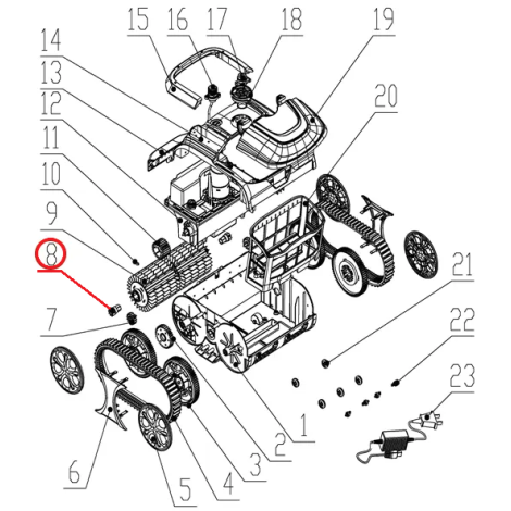 Шестерня роликова до пилососа Wybotics WY200, (roller gear №8/WY200) фото