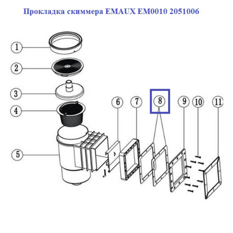 Прокладка скімера EMAUX EM0010 2051006  фото №2