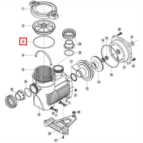 Ущільнююче кільце кришки префільтра насоса Hayward K-FLO (RPUM0003.09R)  фото №2
