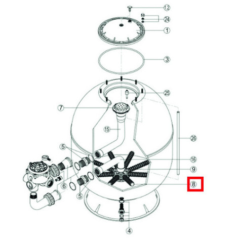 Сепаратор для фільтра Hayward PRO S360SLE (RRFI0008.03R\500201150000) фото