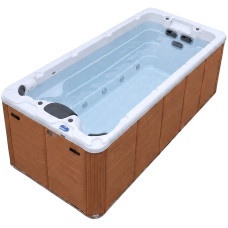 Плавальний СПА-басейн Aquajoy Wave  (430х225х150 см), Сріблясто-білий мармур фото
