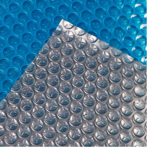 Солярне покриття Aquaviva Platinum Bubbles 500 мкм, ширина 7.5 м (30 пог. м), срібний/блакитний  фото №2