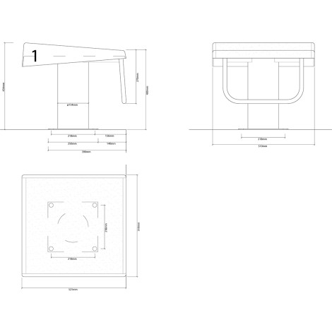 Стартова тумба Golfinho E526, AISI 316, 400 мм  фото №2