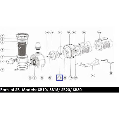 Крильчатка для насоса Emaux SB30/SR30 01311006  фото №2